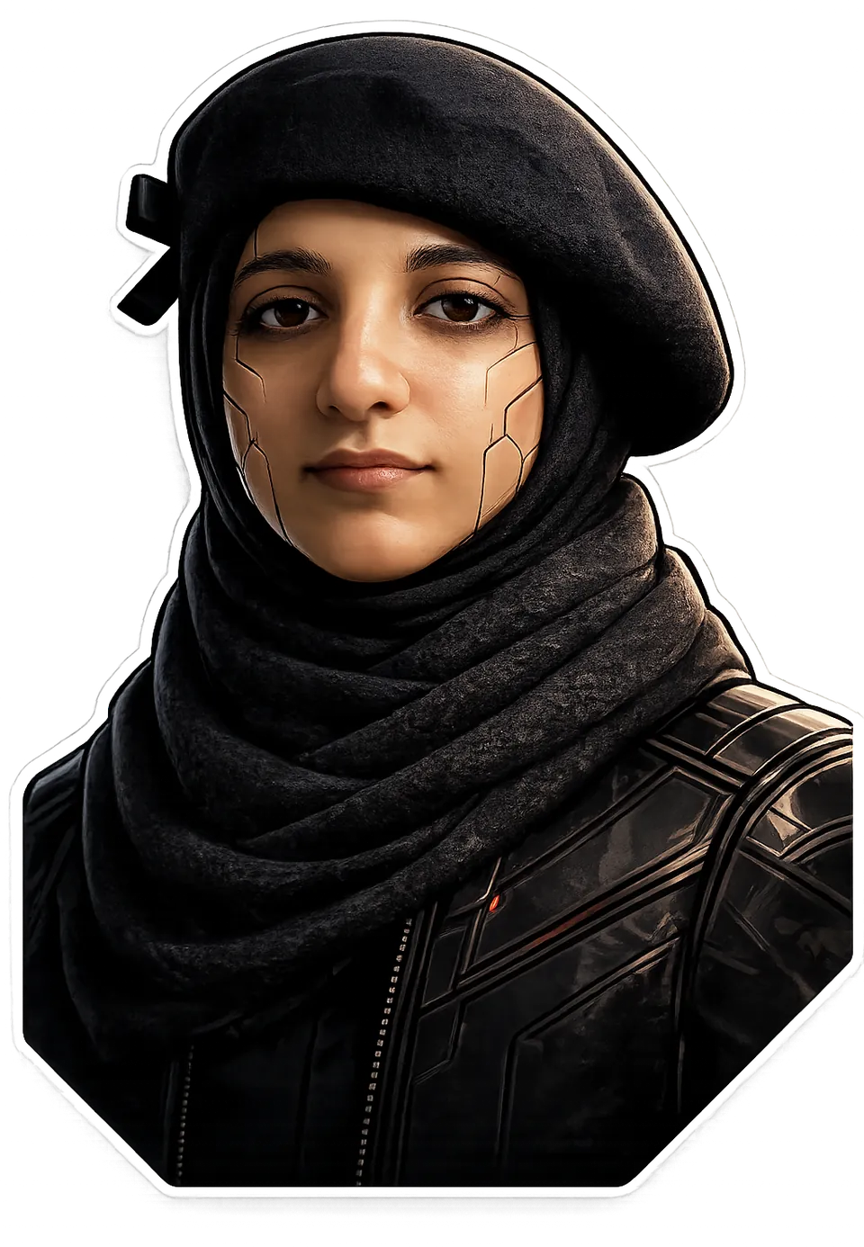 Cyber styled illustration of Fatemeh Alavi