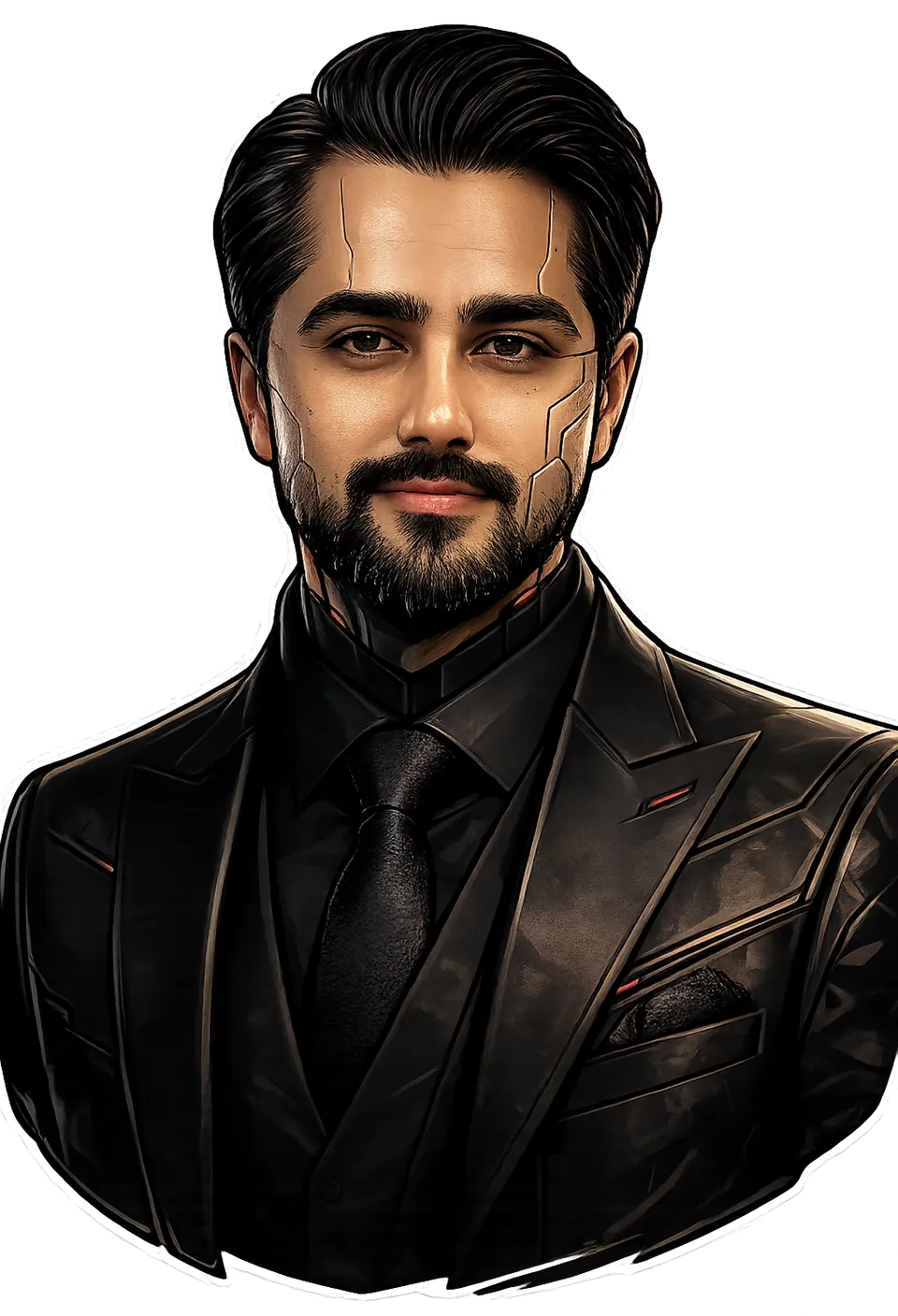 Cyber styled illustration of Sajad Maleki