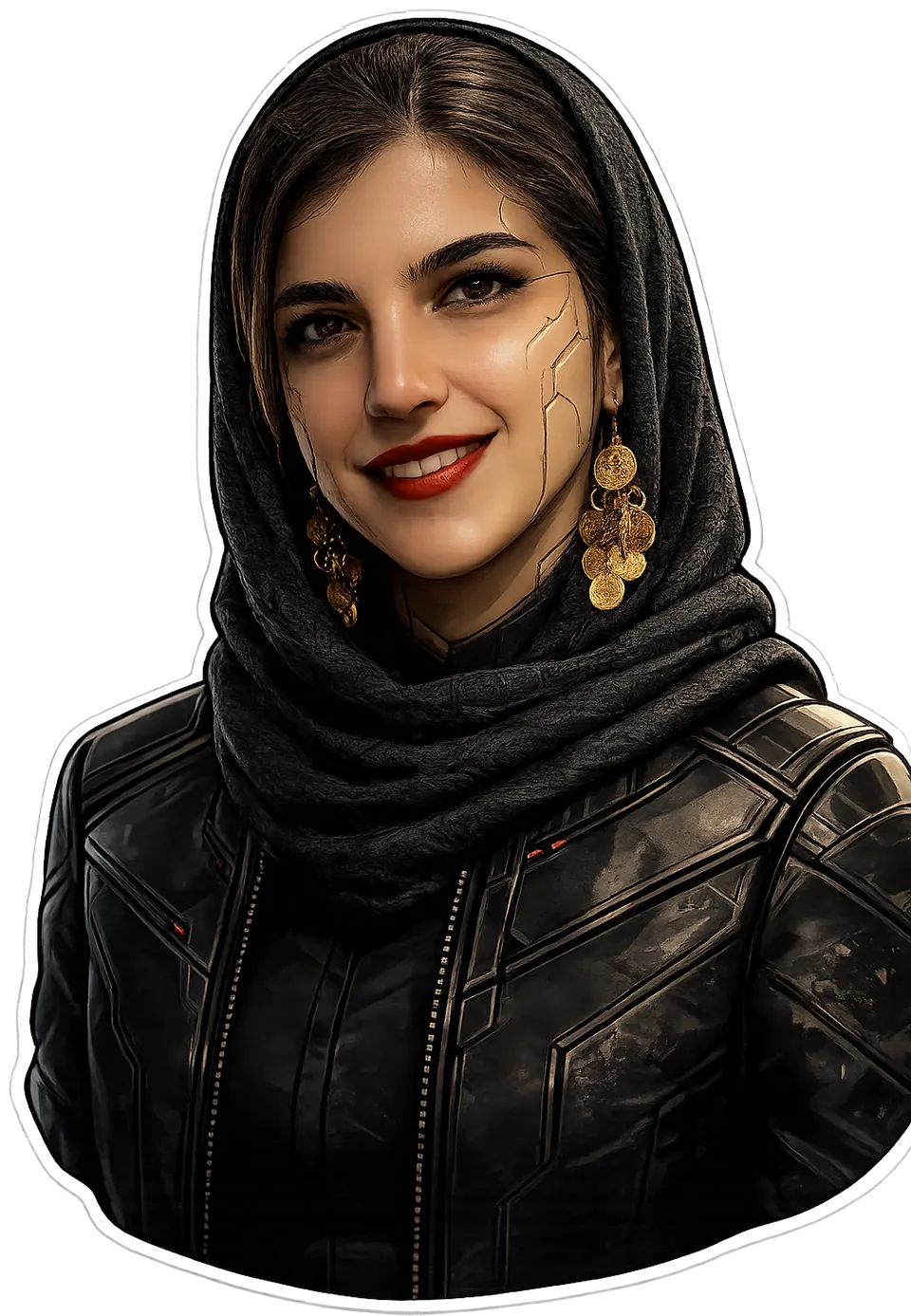 Cyber styled illustration of Zahra Sabourian